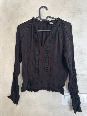Blouse manches longues noire, taille S