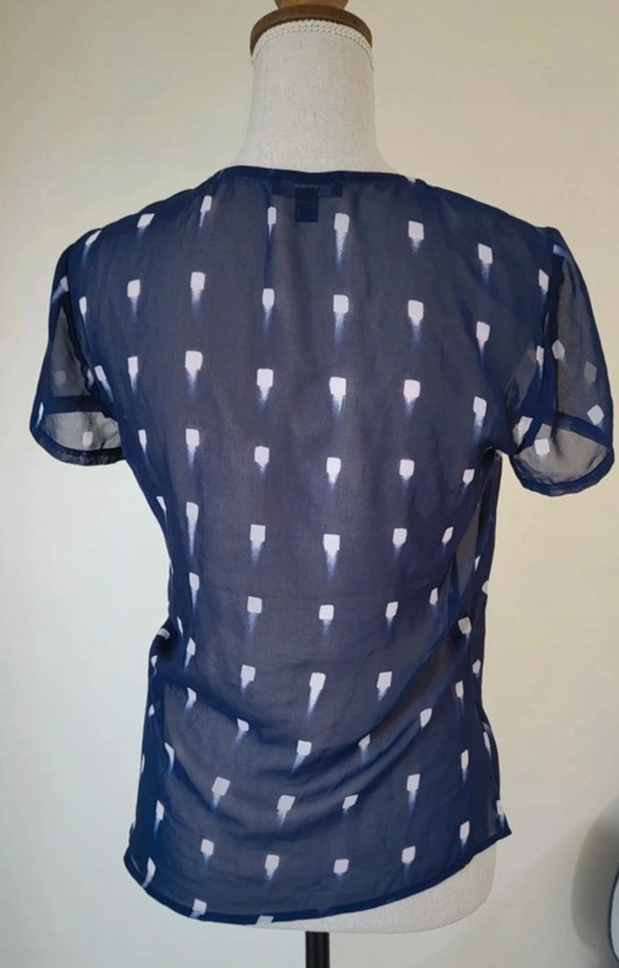 Blouse manches courtes à motifs bleu marine et blanc Mexx Taille 36 38 - photo numéro 6