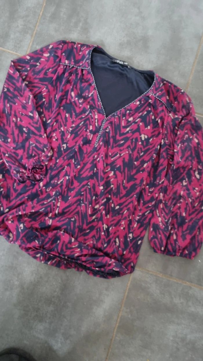 Haut XL 42 neuf elasthanne mauve décolleté