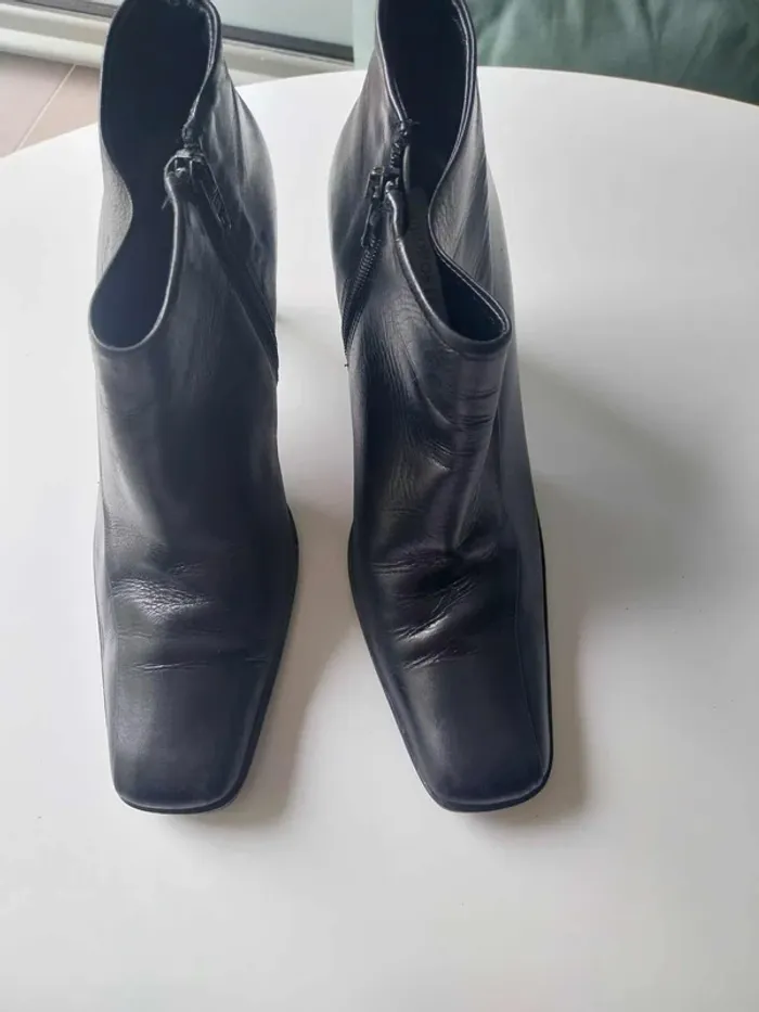 Bottine noire a talon interieur cuir T39 - photo numéro 2