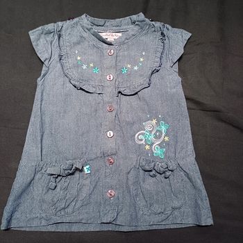 Robe été fille 6-9 mois graine de rêve bleu jean
