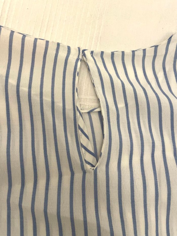 Haut blouse à rayure bleu et blanc Zara - photo numéro 4