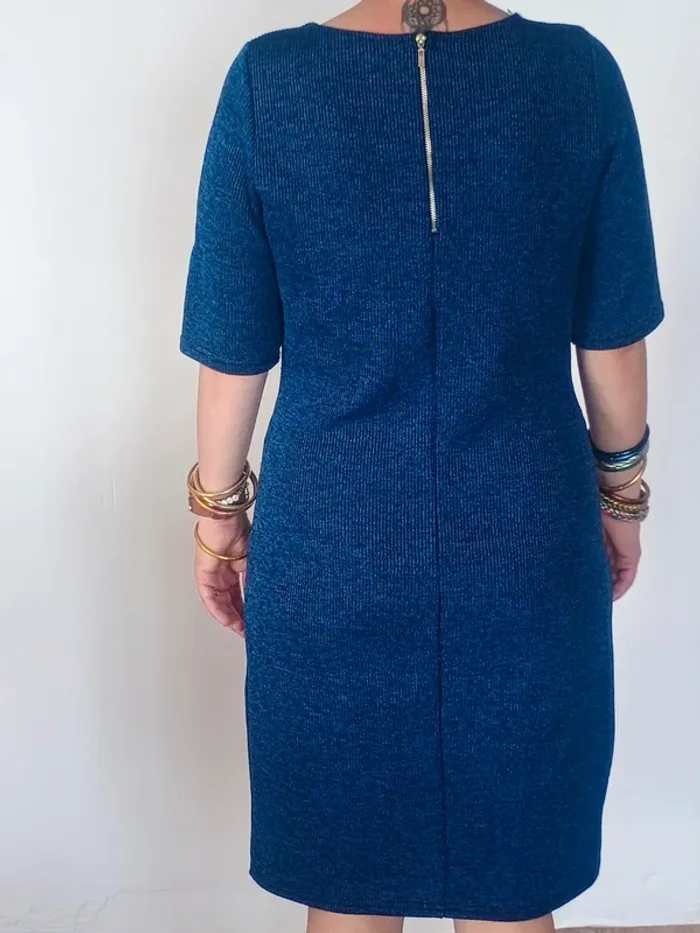 Robe bleu chiné MS Mode – T40 – Poches zippées - photo numéro 2