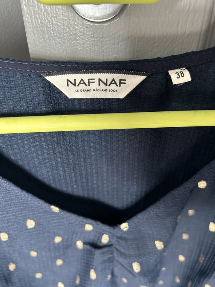 Blouse Naf Naf Marine lurex T. 38 - photo numéro 4