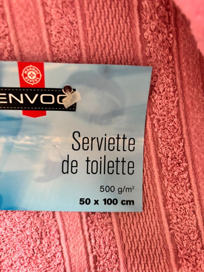 Lot 2 serviettes et gants rose Envog - photo numéro 3