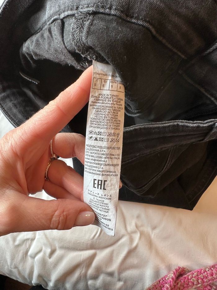 Jean / legging push up avec rembourrage amovible fesse Calzedonia taille S Gris foncé / noir - photo numéro 2