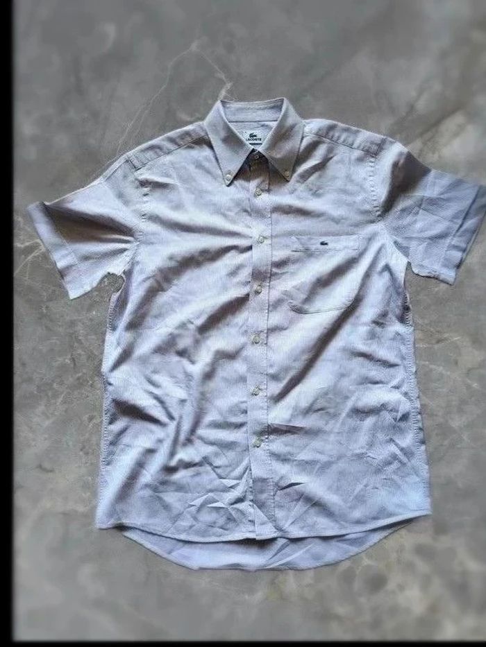 Chemise Lacoste à manches courtes, logo brodé, 100 % coton, taille M 41 - photo numéro 2