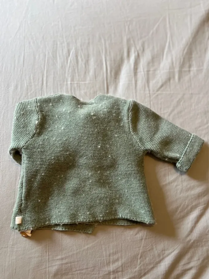 🌿 Gilet tricot vert sauge - photo numéro 2