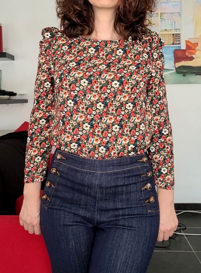 Blouse fleurs 36 rétro fêtes vintage chic - photo numéro 4