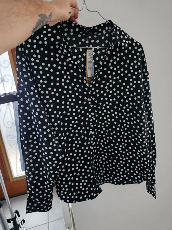 Chemisier /blouse noir femme / fille adolescente taille s neuf - photo numéro 5