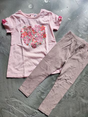 Ensemble fille 2 ans leggings et t-shirt manches courtes