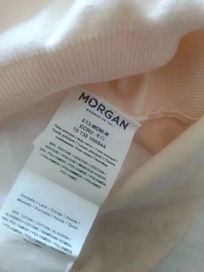 Top Morgan 38 bohème crème dentelle - photo numéro 4