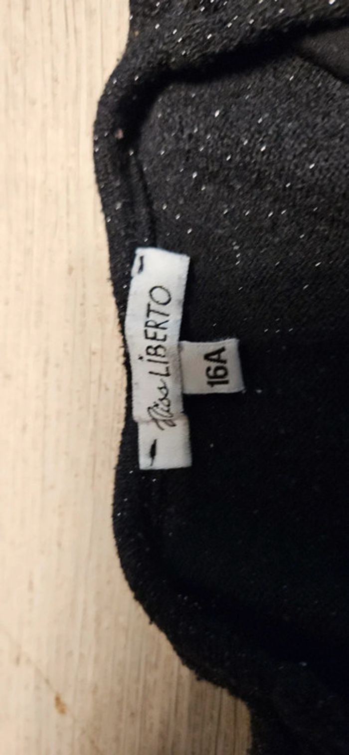 Gilet noir brillant avec t shirt, manches longues, Miss Liberto, taille 16 ou XS/S - photo numéro 7