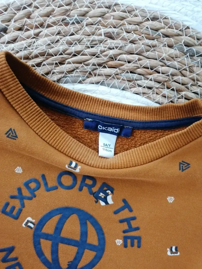 Sweat camel à motifs - Okaïdi - 5 ans - photo numéro 2
