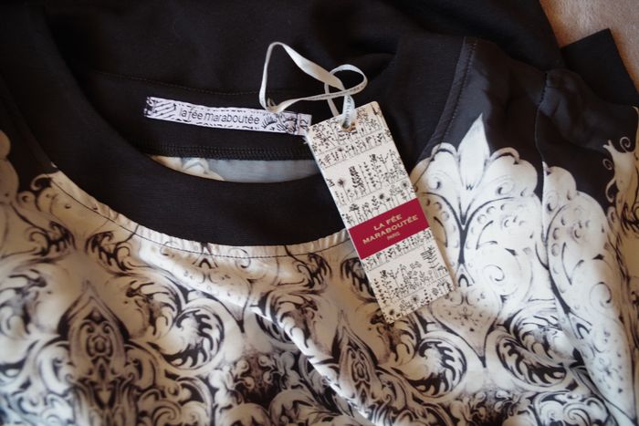 La Fée Maraboutée- Robe bi-matière - noir, gris et blanc T42 - photo numéro 9