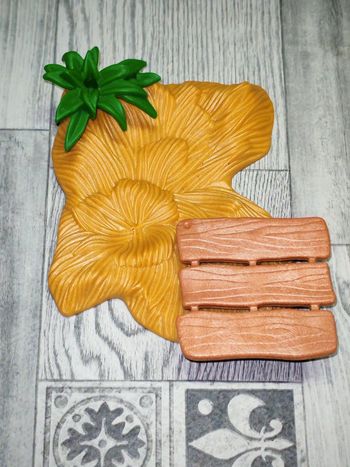 Playmobil végétation avec paille et rebord en bois pour animaux ferme zoo