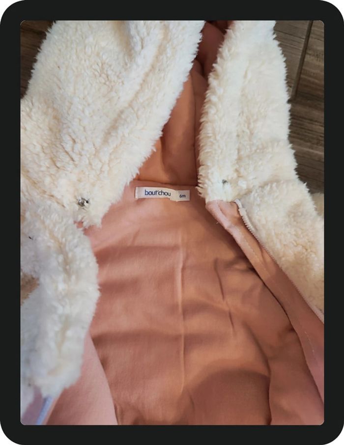 Combinaison avec capuche blanc rose hiver Bout'chou Taille 6 mois - photo numéro 6