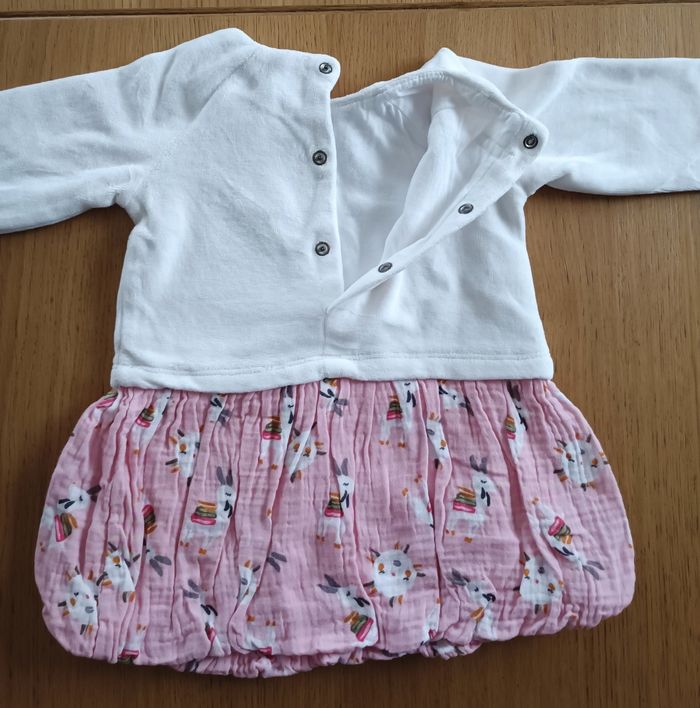 Robe boule Catimini 6 mois bi matière imprimé lamas fille - photo numéro 8