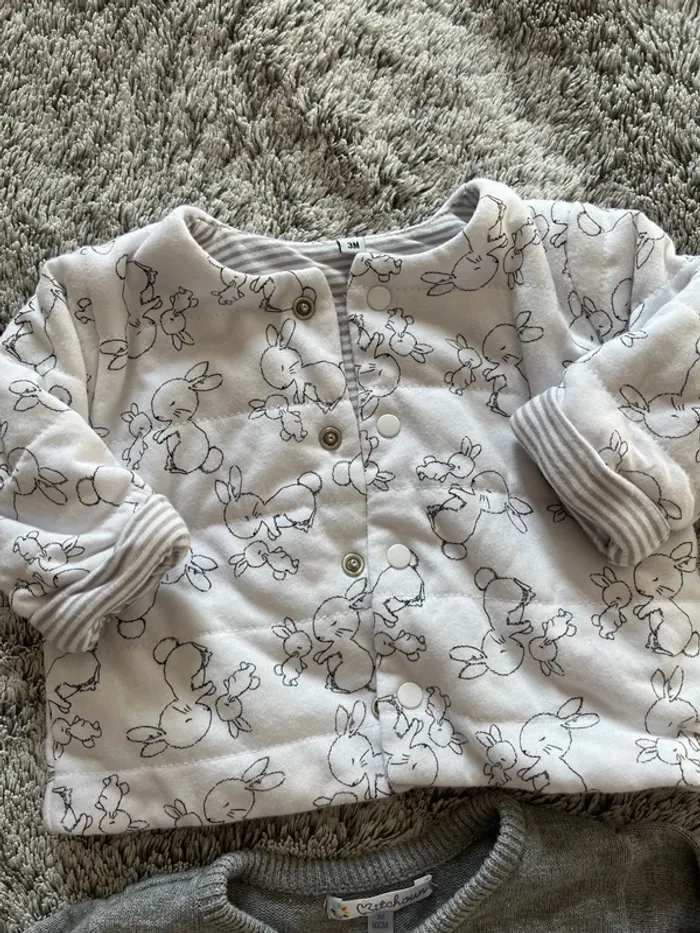 Veste lapin et gilet cache coeur 3 mois - photo numéro 2