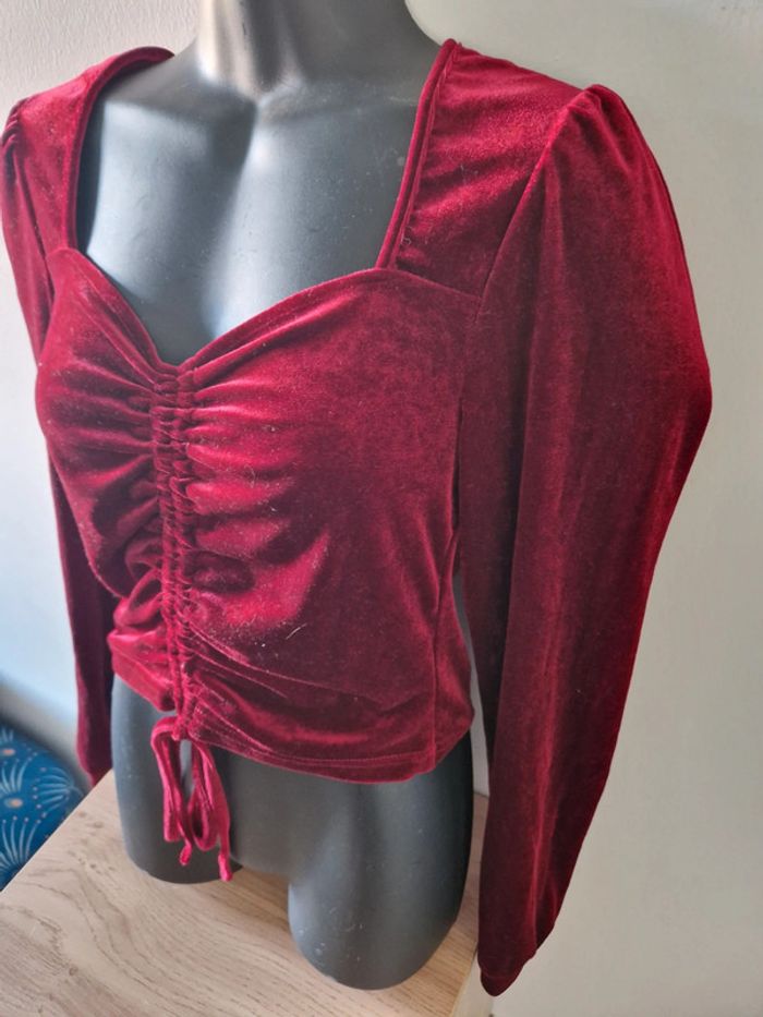 Top velours bordeau - photo numéro 3