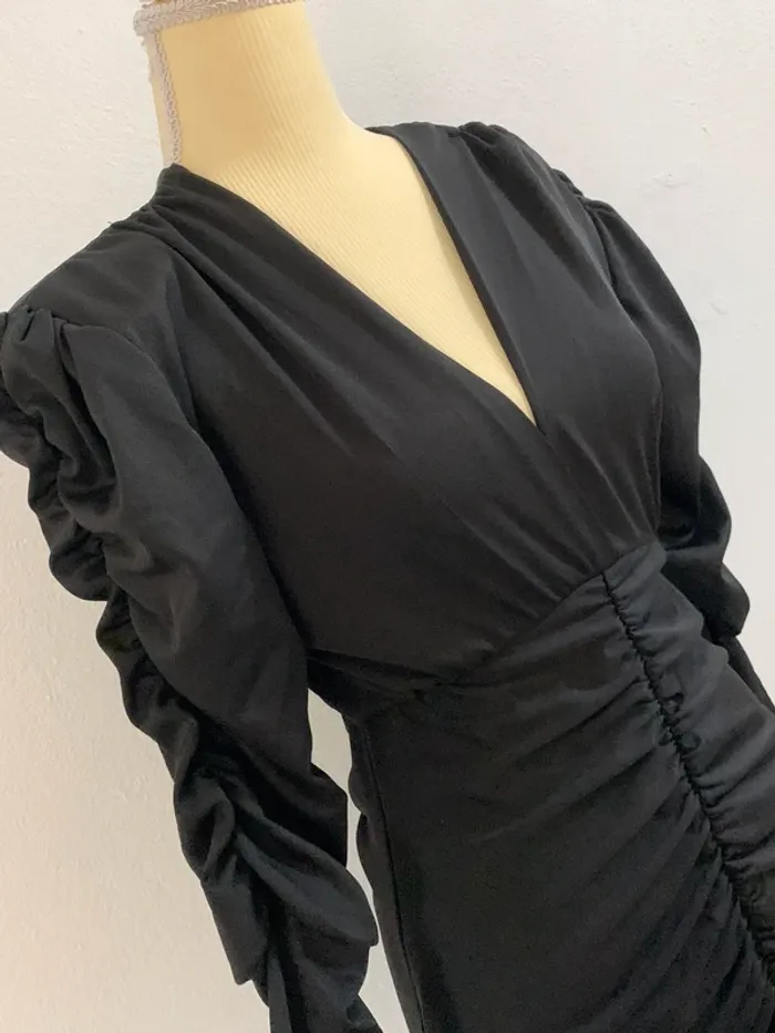 Robe longue noire drapée – Copperose - Taille L - photo numéro 2