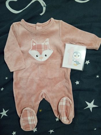 Pyjama rose "renard" _ 1 mois