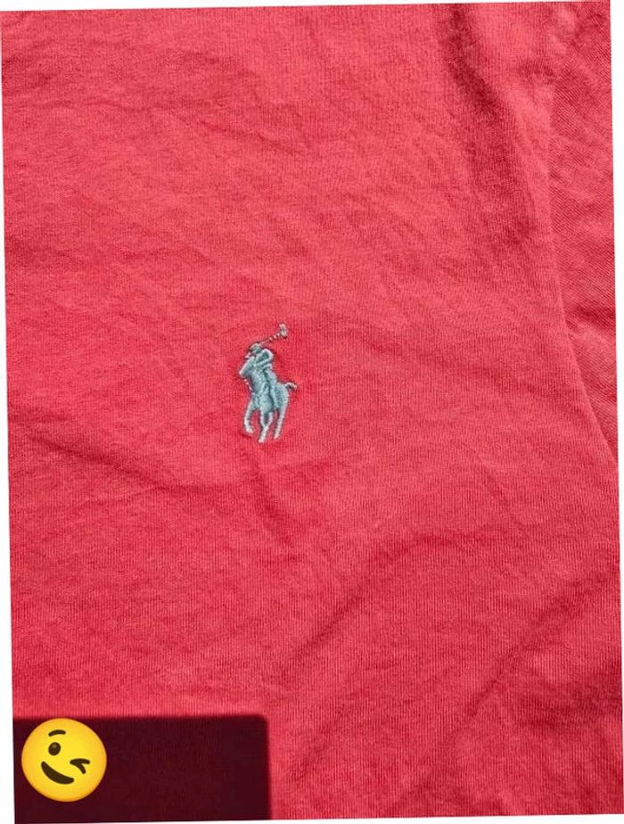 T-shirt Ralph Lauren L coupe col V Rouge Homme Men tee36 - photo numéro 4