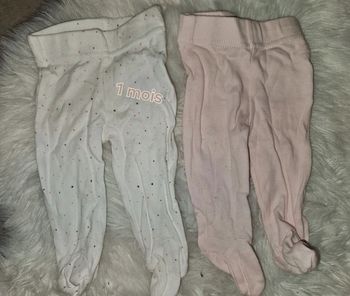 Lot de 2 pantalons à pieds bébé In Extenso – taille 56 cm (naissance)