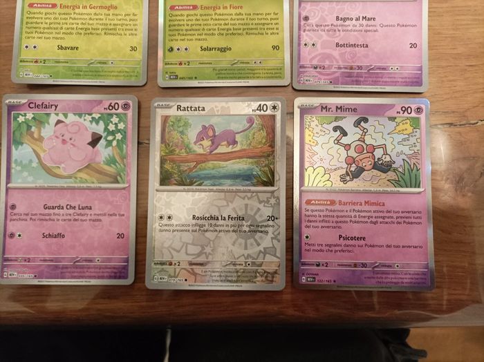 Lot de 9 cartes Pokemon 151 Holo Aquali Tetarte Rafflesia Mr Mime Staross - photo numéro 4