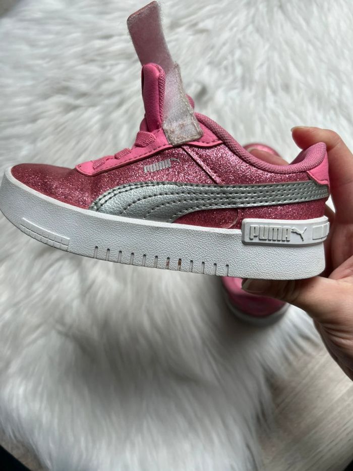 Superbes baskets PUMA rose pailleté - Pointure 28 - photo numéro 9