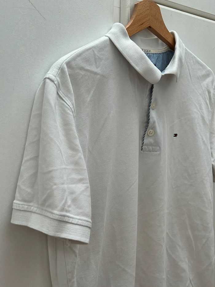 Polo blanc tommy hilfiger - taille M en coton - photo numéro 2