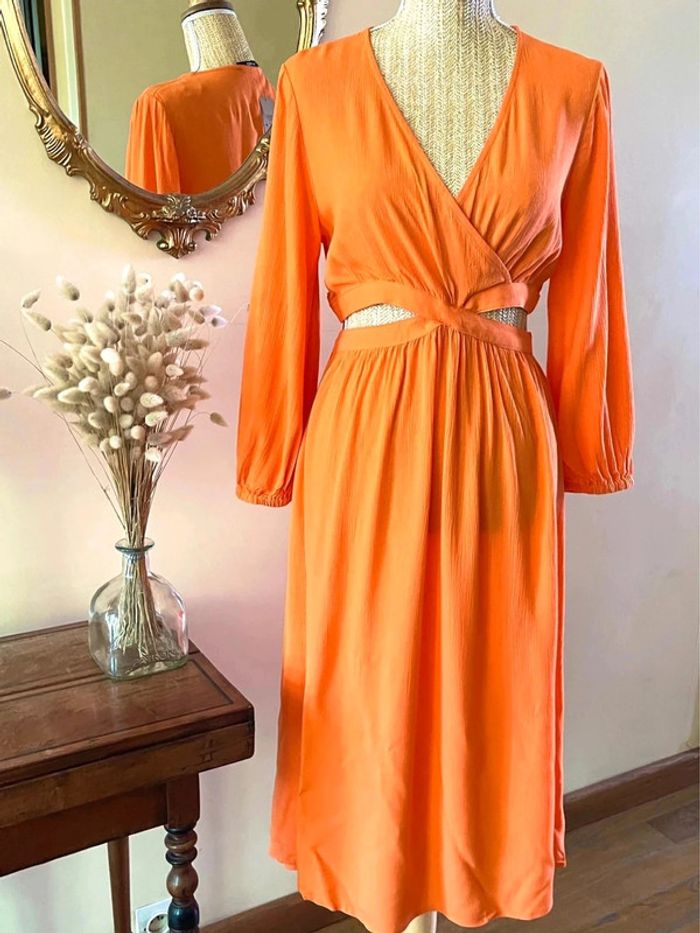 Robe Éclatante en Orange - Etam - Taille M neuf avec étiquette - photo numéro 2