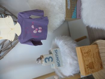 Jolie t shirt manche longue violet lila in extenso bébé fille 62cm