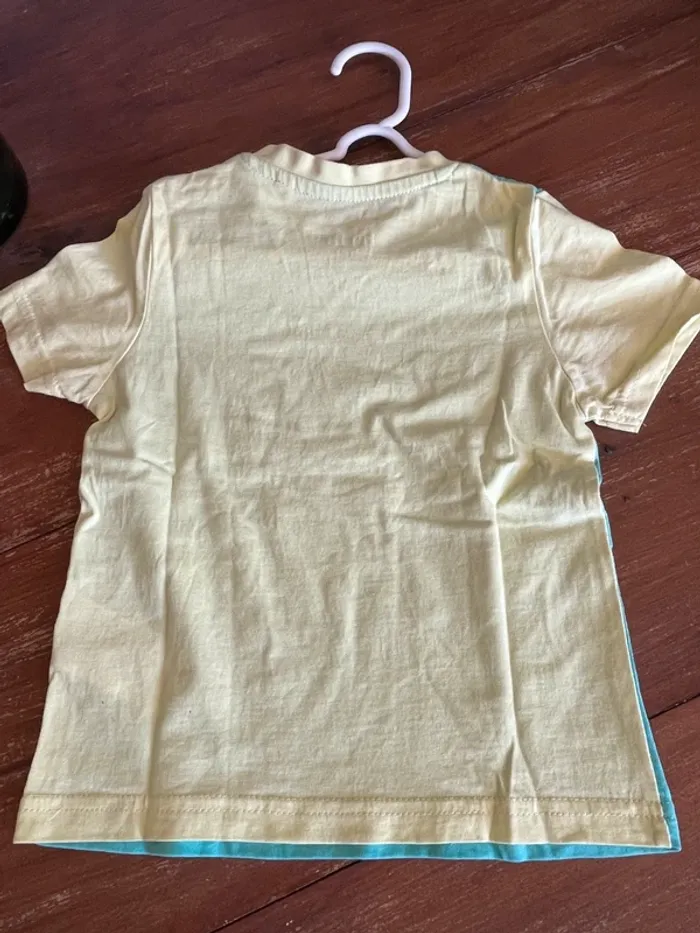 T-shirt manches courtes bleu et jaune Lupilu 12/24 mois - photo numéro 3