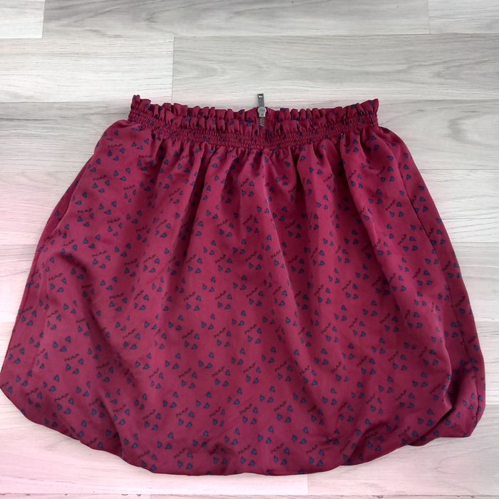 Jupe courte Bordeaux imprimée coeur Naf Naf taille 38
