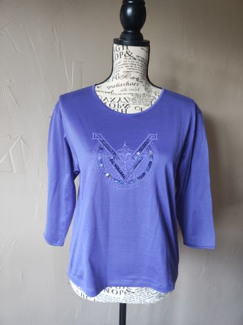 Tee shirt Anamorphose lilas taille 36 en coton