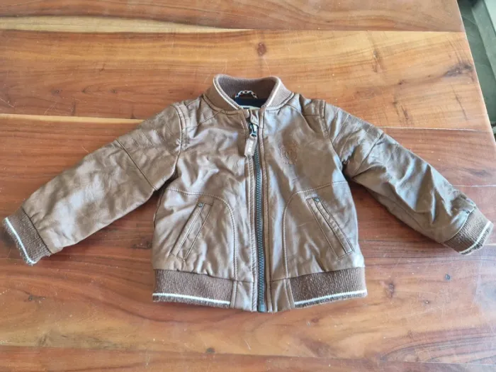 Veste similicuir marron 12-18mois