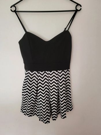 Combishort noir et rayure 1