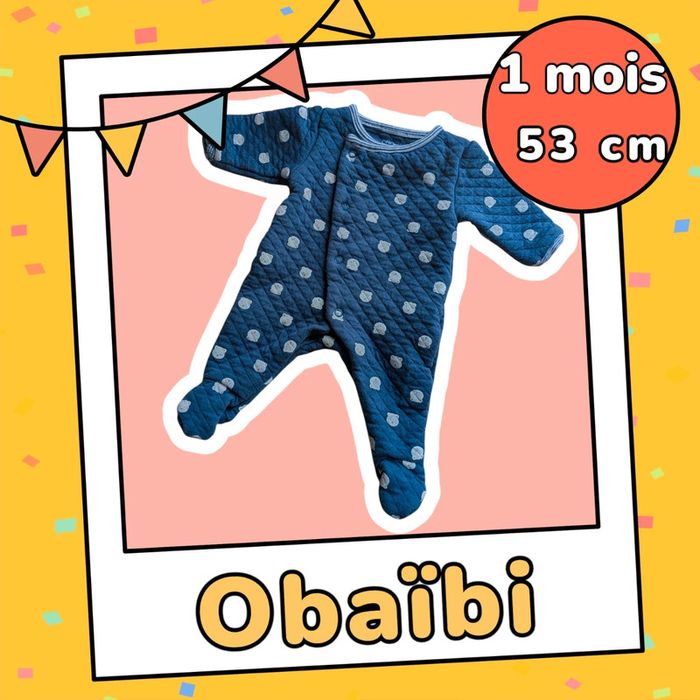 Pyjama matelassé Obaïbi 1 mois 🐻