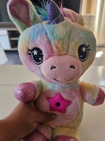 Peluche star belly licorne