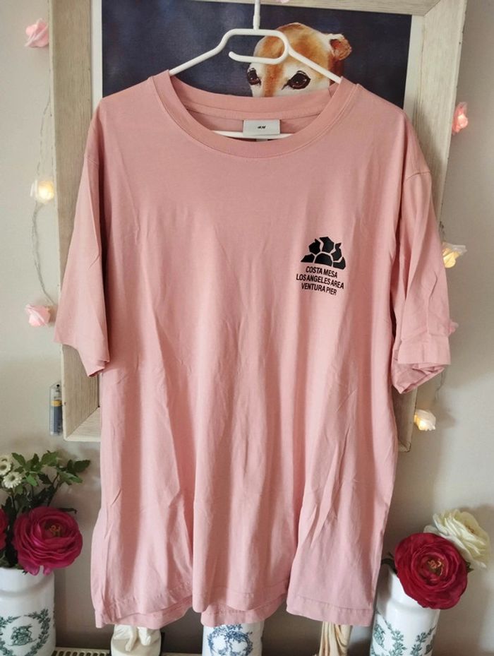 🥥Tee-Shirt Unisexe Rose Pastel H&M Taille XL🥥 - photo numéro 10