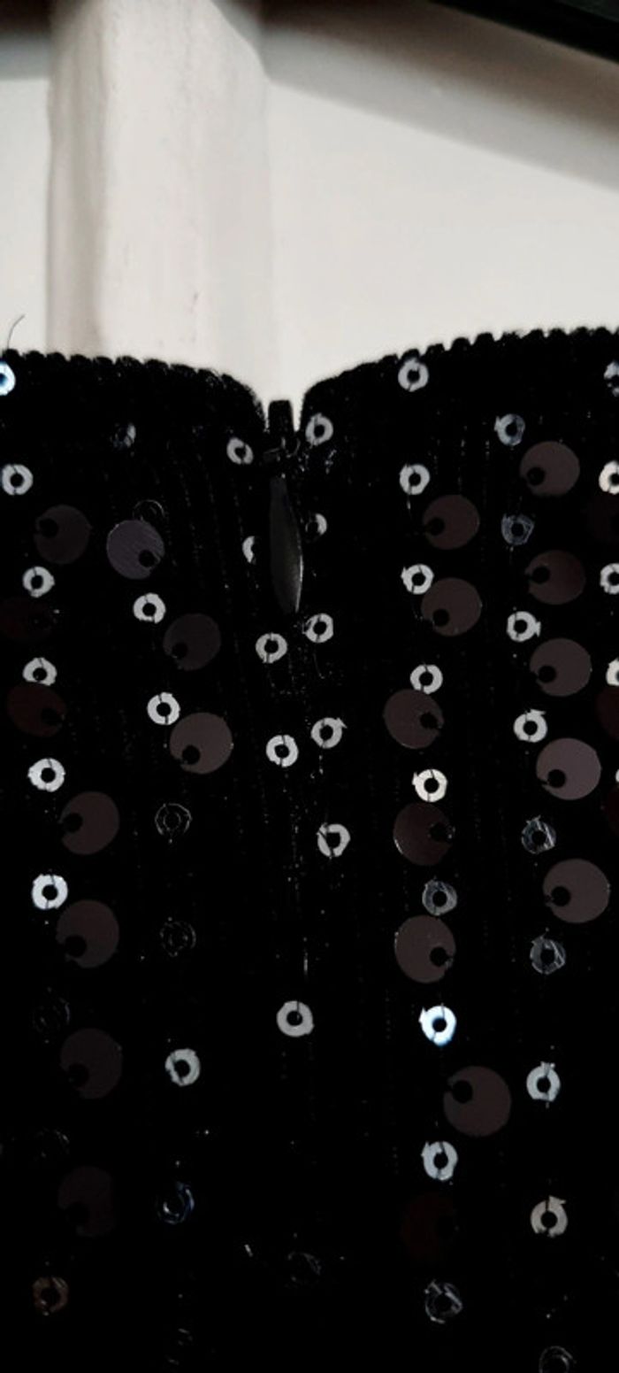 Top débardeur sequins noir maje taille 3 40 neuf avec étiquette - photo numéro 6