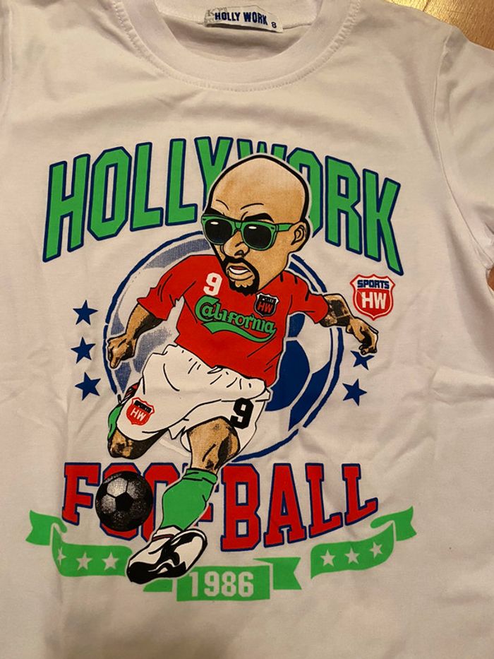 Beau T-shirt blanc MC T. 8 ans neuf - photo numéro 3