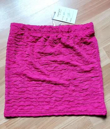 Jupe rose fuschia effet froissé taille élastique S/M
