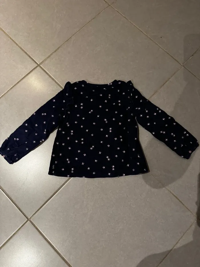 Blouse avec boutonnière sur le devant en velours - Sergent Major - Bleu marine - 6 ans - photo numéro 3