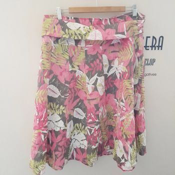 Jupe ample mi longue imprimée motifs fleuri Emma Pernelle