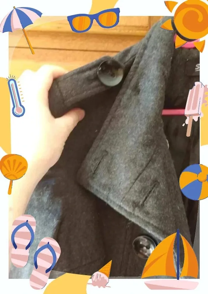 Veste caban court en laine femme - photo numéro 7