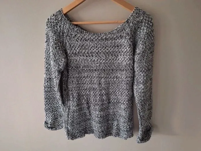 Pull Promod femme noir blanc taille 2 (38)