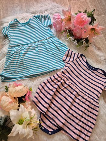 👗 Lot 2 robes rayées – Amazon Essentials – 24 mois