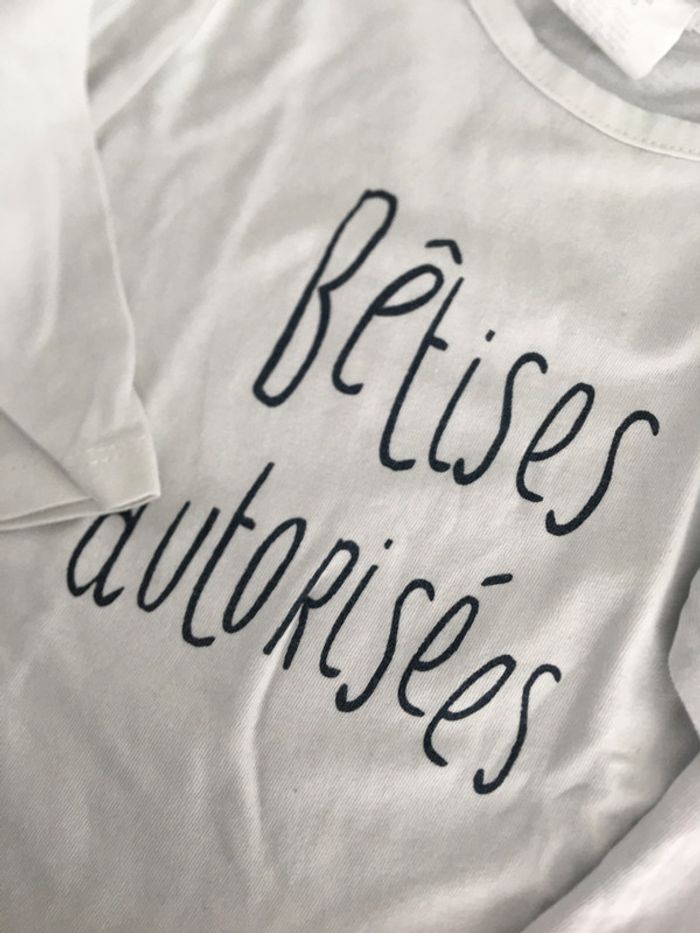 Lot deux tee shirts manches longues 6 mois - photo numéro 2